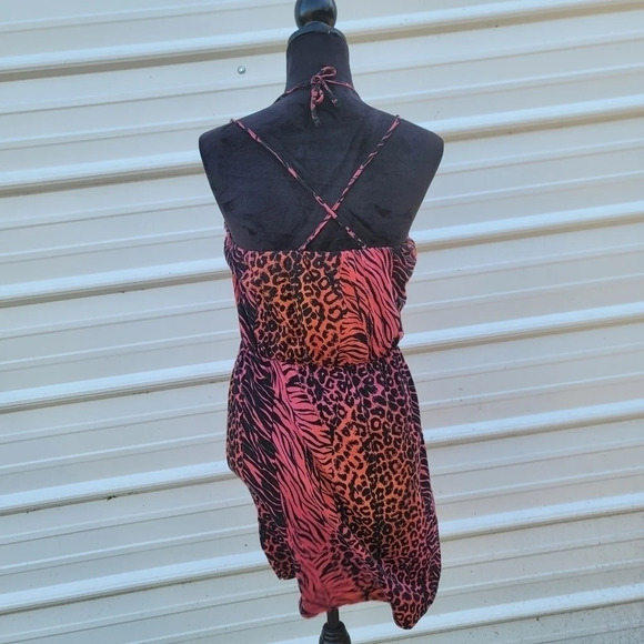 Volcom Women's Red Black Jersey Stretch Casual Strappy Sun Layered Dress M (12) - Picture 6 of 10